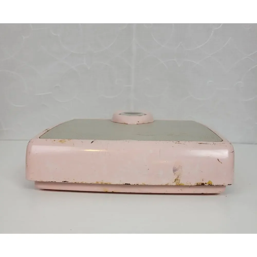Vtg Chatham Bathroom Standing Weighing Scale Gray Pink Industrial Mid Century